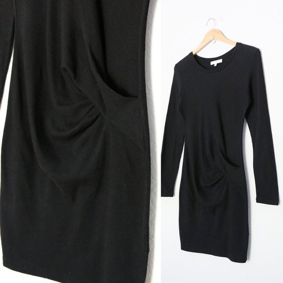 IRO Isabeli Dress Black Size M 100% Cotton Twist Front Light Sweater Knit $245 - Picture 4 of 15